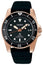 Seiko Prospex Solar Rose Gold PVD Black Dial Black Silicone Strap Date Divers Quartz Mens Watch SNE586P1 - WAB - Shipping Dept.