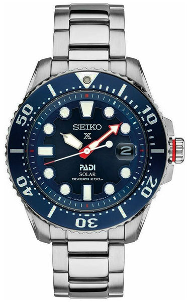 Seiko Special Edition Prospex Solar Stainless Steel Blue Dial Date Divers Mens Watch SNE549P1 - WAB - Shipping Dept.