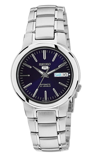 Seiko Stainless Steel Seiko 5 Automatic Navy Dial Day Date Mens Watch SNKA05K1 - WAB - Shipping Dept.