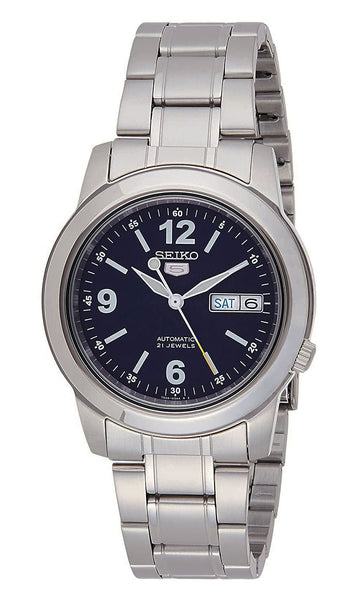 Seiko Stainless Steel Seiko 5 Automatic Navy Dial Day Date Mens Watch SNKE61K1 - WAB - Shipping Dept.