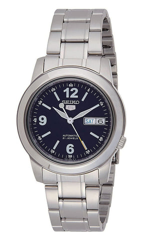 Seiko Stainless Steel Seiko 5 Automatic Navy Dial Day Date Mens Watch SNKE61K1 - WAB - Shipping Dept.