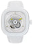 SEVENFRIDAY P - Series Caipi Automatic White Ceramic White Leather Strap Mens Watch P1C/04 - Watches & Beyond