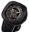 SEVENFRIDAY P - Series Racer Automatic Black/Gray Dial Black Leather Strap Mens Watch P3B/01 - Watches & Beyond