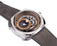 SEVENFRIDAY Q - Series Automatic Stainless Steel Gold/Brown Dial Gray Leather Strap Date Mens Watch Q2/01 - Watches & Beyond