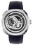 SEVENFRIDAY Q - Series Automatic Stainless Steel Silver/Gray Dial Black Leather Strap Date Mens Watch Q1/03 - Watches & Beyond