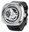 SEVENFRIDAY Q - Series Automatic Stainless Steel Silver/Gray Dial Black Leather Strap Date Mens Watch Q1/03 - Watches & Beyond