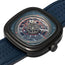 SEVENFRIDAY T-Series Automatic Black PVD Blue Skeleton Dial Blue Leather Strap Mens Watch T3/03 - Watches & Beyond