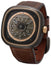 SEVENFRIDAY T-Series Automatic Gunmetal PVD Brown Skeleton Dial Brown Leather Strap Mens Watch T2/03 - Watches & Beyond