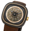 SEVENFRIDAY T-Series Automatic Gunmetal PVD Brown Skeleton Dial Brown Leather Strap Mens Watch T2/03 - Watches & Beyond