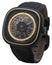 SEVENFRIDAY T - Series T - Works Automatic Black PVD Steel Skeleton Dial Black Leather Strap Mens Watch T2/06 - WAB - Shipping Dept.