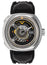 SEVENFRIDAY W - Series Blade Automatic Stainless Steel Black Skeleton Dial Black Leather Strap Mens Watch W1/01 - WAB - Shipping Dept.