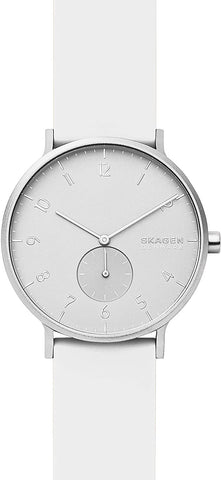 Skagen Aaren Kulor 41mm Aluminum Case White Silicone Strap Unisex Watch SKW6520 - WAB - Shipping Dept.