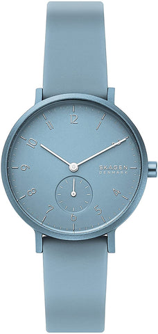 Skagen Aaren Kulor Light Blue 36mm Aluminum Case Silicone Strap Women's Watch SKW2764 - WAB - Shipping Dept.