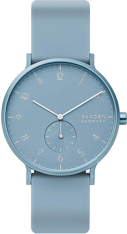 Skagen Aaren Kulor Light Blue 41mm Aluminum Case Silicone Strap Unisex Watch SKW6509 - WAB - Shipping Dept.