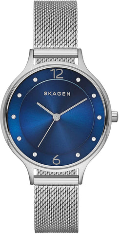 Skagen Anita Stainless Steel Mesh Blue Dial Women's Watch SKW2307 - WAB - Shipping Dept.