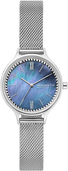 Skagen Anita Stainless Steel Mesh Blue Mother - of - Pearl Dial Women's Watch SKW2862 - WAB - Shipping Dept.