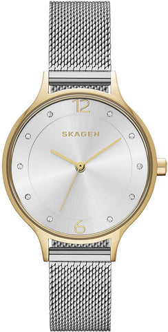 Skagen Anita Two - Tone Steel Mesh Silver Dial Women's Watch SKW2340 - WAB - Shipping Dept.