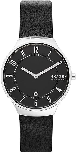 Skagen Grenen Black Dial Date Black Leather Strap Men's Watch SKW6459 - WAB - Shipping Dept.