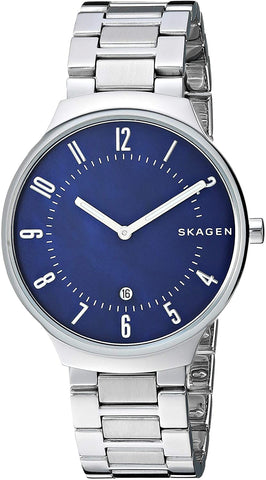 Skagen Grenen Blue Mother - of - Pearl Dial Date Stainless Steel Men's Watch SKW6519 - WAB - Shipping Dept.