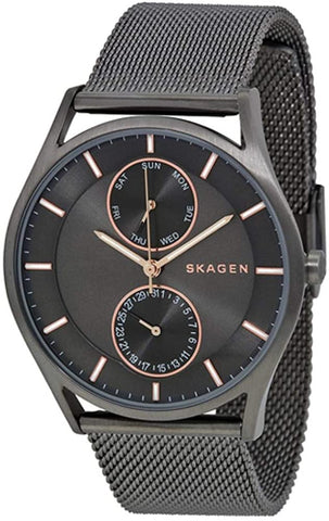 Skagen Holst Day/Date Gunmetal Dial Gray Steel Mesh Men's Watch SKW6180 - WAB - Shipping Dept.