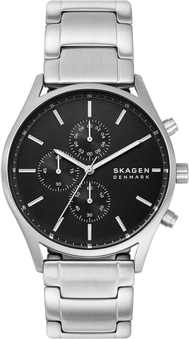 Skagen Holst Quartz Chronograph Black Dial Stainless Steel Men's Watch SKW6609 - WAB - Shipping Dept.