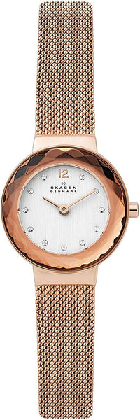 Skagen Leonora Rose Gold - Tone Steel Mesh Silver Dial Women's Watch SKW2799 - WAB - Shipping Dept.