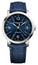 Special Edition Baume & Mercier Classima Automatic GMT Stainless Steel Blue Dial Blue Fabric Interchangeable Black Leather Strap Mens Watch M0A10734 - WAB - Shipping Dept.