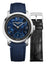 Special Edition Baume & Mercier Classima Manual Wind Stainless Steel Blue Skeleton Dial Blue Fabric Interchangeable Black Leather Strap Mens Watch M0A10735 - Watches & Beyond