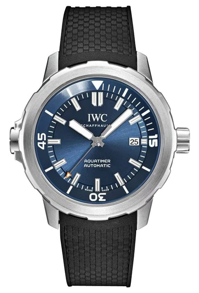 Special Edition IWC Aquatimer "Expedition Jacques - Yves Cousteau" Automatic Stainless Steel Blue Dial Black Rubber Strap Date Divers Mens Watch IW329005 - WAB - Shipping Dept.