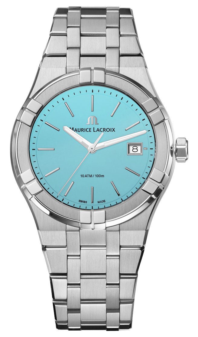 Special Edition Maurice Lacroix Aikon Colours Edition Stainless Steel Blue Dial Date Quartz Mens Watch AI1108 - SS002 - 431 - 1 - Watches & Beyond