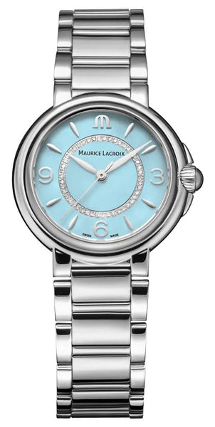 Special Edition Maurice Lacroix Fiaba Colours Edition Stainless Steel Blue Dial Diamonds Quartz Womens Watch FA1104 - SS002 - E20 - 1 - Watches & Beyond
