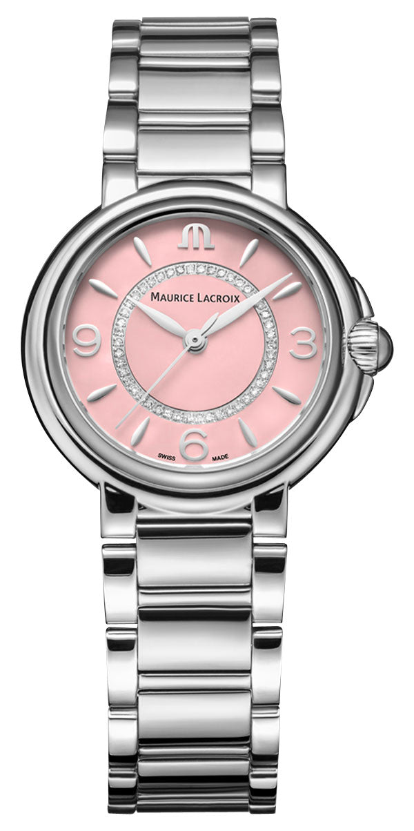 Special Edition Maurice Lacroix Fiaba Colours Edition Stainless Steel Pink Dial Diamonds Quartz Womens Watch FA1104 - SS002 - F20 - 1 - Watches & Beyond