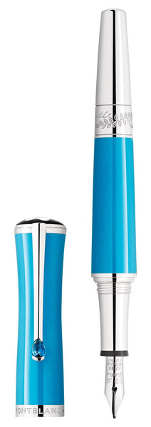 Special Edition Montblanc Muses Maria Callas Turquoise Resin Fine Nib Fountain Pen 129563 - Watches & Beyond