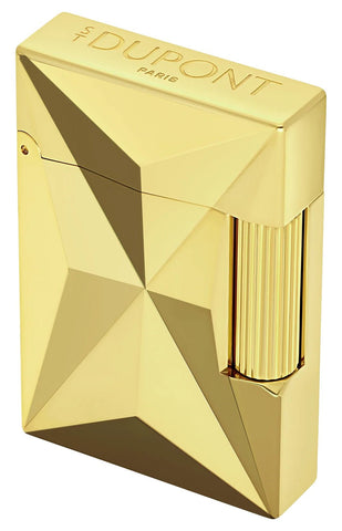 S.T. Dupont Ligne 2 Fire X Small Lighter Yellow Gold Plated Brass C18611 - Watches & Beyond