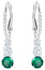 Swarovski Attract Trilogy Round Green and Clear Crystals Rhodium Plated Pierced Earrings 5414682 - WAB - Shipping Dept.