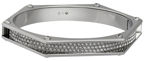 Swarovski Bolt Stainless Steel 5098835 Hinge Clear Crystal Bangle for Women Size Small - WAB - Shipping Dept.