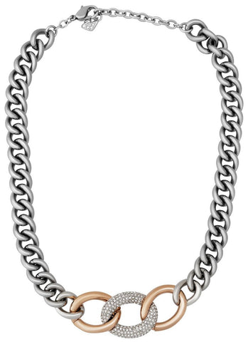 Swarovski Bound Crystal Pavé Palladium Plated Steel Rose Gold Chunky Chain Link Necklace for Women 5080040 - WAB - Shipping Dept.