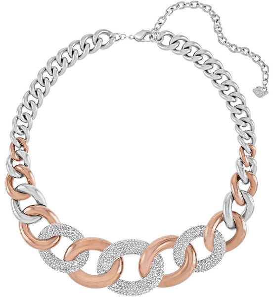 Swarovski Bound Crystal Pavé Palladium Plated Steel Rose Gold Chunky Chain Link Necklace for Women 5089276 - WAB - Shipping Dept.