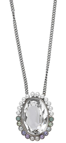 Swarovski Calista Palladium Plated Steel 5118133 Crystal & Pearl Long Adjustable Pendant Necklace for Women - WAB - Shipping Dept.