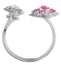 Swarovski Cherie Rhodium Plated Pink & Clear Crystals Open Shank Womens Ring Size 7 / 55 - 5111320 - WAB - Shipping Dept.