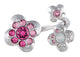 Swarovski Cherie Rhodium Plated Pink & Clear Crystals Open Shank Womens Ring Size 7 / 55 - 5111320 - WAB - Shipping Dept.