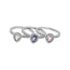 Swarovski Christie Rhodium Plated Tri - Color Crystals Womens Stacking Ring Set Size 9 / 60 - 5143557 - WAB - Shipping Dept.