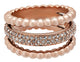 Swarovski Click Rose Gold Plated Crystal Pavé & Bubble Triple Strand Womens Ring Size 7 / 55 - 5143793 - WAB - Shipping Dept.