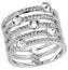 Swarovski Creativity Wide Rhodium Plated Clear Crystal Pavé Womens Ring Size 8 / 58 - 5184245 - WAB - Shipping Dept.