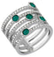 Swarovski Creativity Wide Rhodium Plated Green & Clear Crystals Womens Ring Size 7 / 55 - 5166809 - WAB - Shipping Dept.