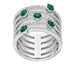 Swarovski Creativity Wide Rhodium Plated Green & Clear Crystals Womens Ring Size 7 / 55 - 5166809 - WAB - Shipping Dept.