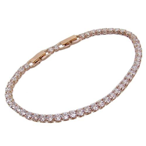 Swarovski Crystal Unisex Deluxe Tennis Bracelet Rose Gold Plated #5513400 - WAB - Shipping Dept.