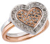 Swarovski Cupid Rhodium & Rose Gold Plated Clear Crystal Pavé Stacking Heart Womens Ring Size 7.25 - 5182091 - WAB - Shipping Dept.