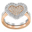 Swarovski Cupid Rhodium & Rose Gold Plated Clear Crystal Pavé Stacking Heart Womens Ring Size 8 / 58 - 5221430 - WAB - Shipping Dept.