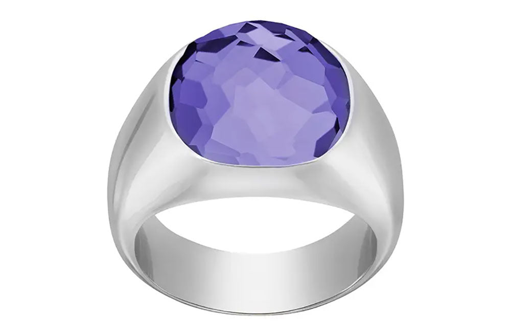 Swarovski Dot Rhodium Plated Purple Crystal Womens Ring Size 7 / 55 - 5158366 - WAB - Shipping Dept.